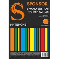 Sponsor Бумага цветная тонированная, А4, 80 г/м2, 100 листов, интенсивный оранжевый
