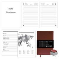 Канц-Эксмо Ежедневник датированный на 2018 год "Silver Classic", А5, 176 листов, коричневый