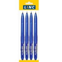Linc Ручка шариковая "Click II", 0,7 мм, синяя, 4 штуки