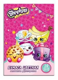 Росмэн Бумага цветная &quot;Shopkins&quot; (двухсторонняя), А4, 10 листов