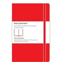 Moleskine Записная книжка, Classic Large, 13х21 см, 240 листов, нелинованная (красная)