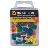 BRAUBERG Силовые кнопки-гвоздики "Brauberg", цветные, 50 штук