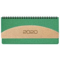 BRAUBERG Планинг настольный датированный на 2020 год "SimplyNew", 305x140 мм, 60 листов, цвет обложки зеленый, кремовый