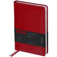 Berlingo Ежедневник недатированный "Silver Pristine", A5, 160 листов, кожзам, серый срез, красный