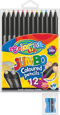 Colorino Треугольные цветные карандаши "JUMBO", 12 цветов, с точилкой, арт. CL55857PTR