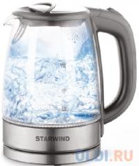 StarWind Чайник электрический SKG2315 2200 Вт серебристый серый 1.7 л металл/стекло