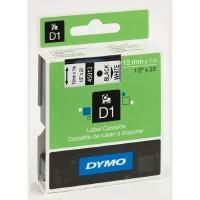 DYMO Картридж для этикет-принтеров LM150, LP350, PC II (12 мм x 7 м, белая лента, чёрный шрифт)