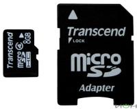 Transcend Карта памяти  MicroSDHC 8Gb с адаптером SD