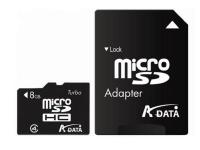 ADATA microSDHC Class 4 8Gb + adapter AUSDH8GCL4-RA1