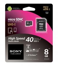 Sony microsdhc 8gb class 10 + адаптер (sr8uyat)