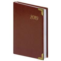 BRAUBERG Ежедневник датированный на 2019 год "Senator", А5, 168 листов, коричневый