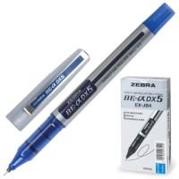 ZEBRA Ручка-роллер &quot;Zeb-Roller DX5&quot;, корпус серебристый, узел 0,5 мм, линия 0,3 мм, синяя