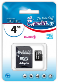 Smartbuy microSDHC 4Gb Class 10 + adapter