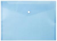 Silwerhof Папка-конверт на кнопке &quot;Basic&quot;, 0.12 мм, прозрачная, синяя