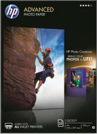 HP Фотобумага улучшеная глянцевая &quot;Advanced Photo Paper&quot;, 21х29.7 см, 250 г/м2, 25 листов