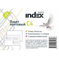 Index (канцтовары) post Пакеты почтовые полиэтиленовые "Index Post", С4 (229x324 мм), 10 штук