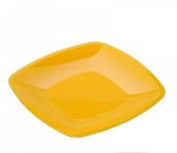 Buffet Набор тарелок одноразовых, квадратные плоские, желтые, 6 штук (23 см)