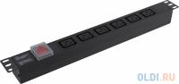 Exegate EX280870RUS Блок розеток ServerPro PDU-19H012 Al-6С19-C20-SW, 19&amp;quot;,1U, Алюм., 6 IEC 320 C19, С20