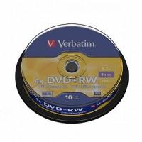Verbatim Диск DVD+RW 4700 Мб, 4х, 10 штук