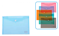 CENTRUM Папка-конверт на кнопке, пластиковая 0,18 мм, прозрачная, А5