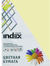 Index Бумага цветная &quot;Color&quot;, 80 г/м2, А4, желтый, 100 листов