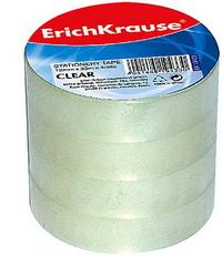 ErichKrause Клейкая лента "Clear", 12 ммх33 м, 4 штуки