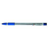 Index Ручка шариковая "Alpha grip", прозрачный корпус, резиновый упор, 0,7 мм, синяя