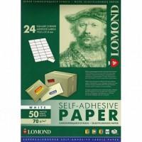 LOMOND Бумага самоклеящаяся "Lomond", А4, 66,7х46 мм, 18 штук на листе, 50 листов, белый