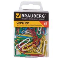 BRAUBERG Скрепки "Brauberg", 28 мм, цветные, 100 штук