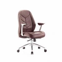 БЮРОКРАТ zen-low/brown кресло руководителя, низкая спинка, коричневый, кожа, крестовина алюминий