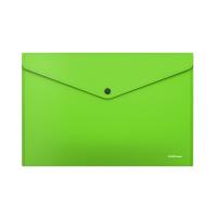 ErichKrause Папка-конверт на кнопке "Glossy Neon", непрозрачная, A4, зеленая