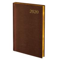 BRAUBERG Ежедневник датированный на 2020 год "Iguana", А5, 168 листов, золотой срез, цвет обложки коричневый
