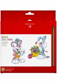 Красин Набор цветных карандашей "Веселый кролик", заточенные, 24 штуки