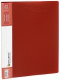 BRAUBERG Папка с боковым металлическим прижимом и внутренним карманом, красный