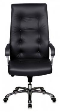 БЮРОКРАТ boss/black кресло руководителя, черный, кожа, крестовина алюминий