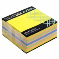 Index Бумага для заметок с липким слоем, 76x75 мм, желтая неоновая радуга, 400 листов