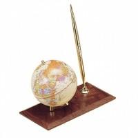 BeStar Настольный набор, глобус на деревянной подставке + ручка, орех