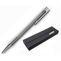 LAMY Ручка шариковая "206 Logo Brushed", синяя, серебристый корпус