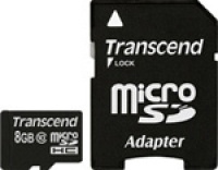 Transcend 8ГБ micro SDHC,class 10 + SD адаптер (TS8GUSDHC 10)