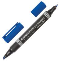 Staedtler Маркер перманентный, двухсторонний, круглый 0,6 мм, скошенный 1,5-4 мм, синий