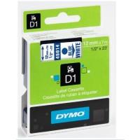 DYMO Картридж для этикет-принтеров LM150, LP350, PC II (12 мм x 7 м, белая лента, синий шрифт)