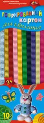 АппликА Цветной гофрокартон для квиллинга "Зайчик", 10 цветов