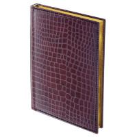 BRAUBERG Ежедневник полудатированный "Alligator", А5, 192 листа, цвет обложки темно-коричневый, цвет среза золотой