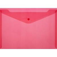Bantex Папка-конверт на кнопке, А4, цвет прозрачный красный, 0,18 мм, 10 штук