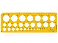Rotring Шаблон чертежный Окружности 255x92x16мм масштаб 1:1 пластик прозрачный желтый S0221621