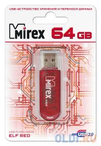 Mirex Флеш накопитель 64GB Elf, USB 2.0, Красный