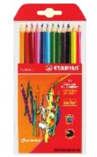 STABILO Набор цветных карандашей: 10 базовых + 2 флуоресцентных цвета