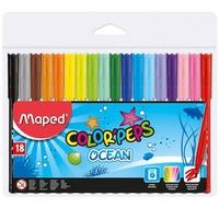 Maped Фломастеры с заблокированным пишущим узлом, смываемые "Color peps ocean", 18 цветов