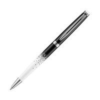 Waterman шариковая "Hemisphere. Ombres & Lumieres CT", черно-белый корпус, посеребренные детали, синие чернила, M