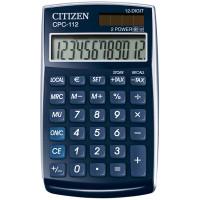 CITIZEN Калькулятор карманный "CPC-112BL", 12 разрядов, двойное питание, 72x120x9 мм, синий